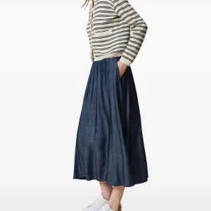 Pleated midi skirt