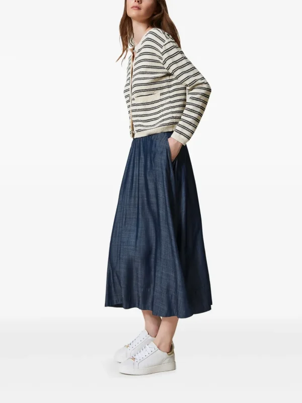 Pleated midi skirt