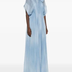 floral appliqué maxi dress