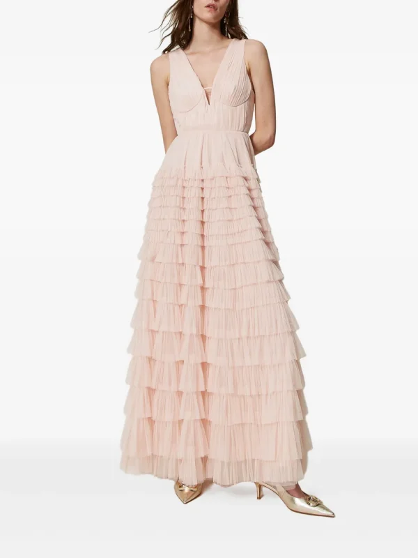 Tiered ruffled gown