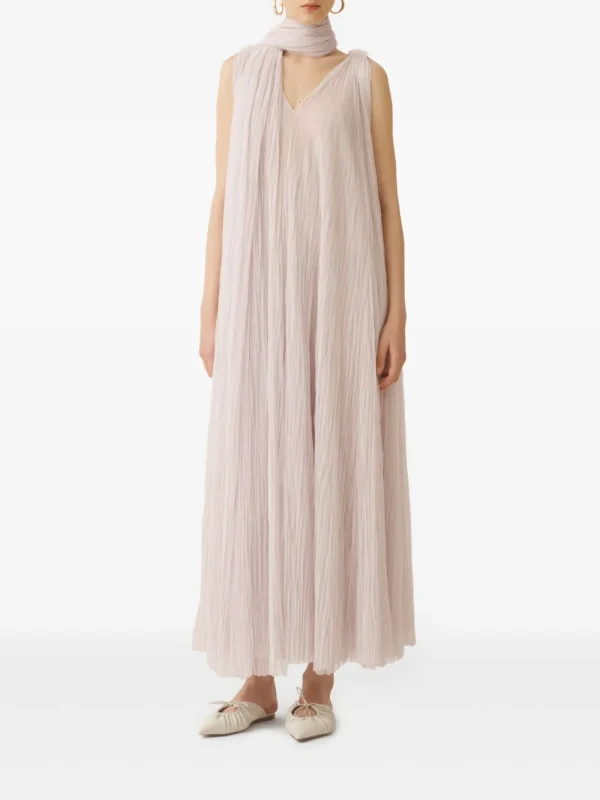 Tie-Drawstring Midi Dress