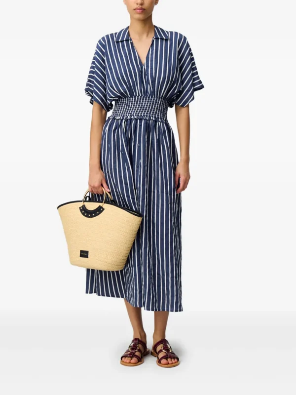 Striped Wrap Midi Dress - Image 2