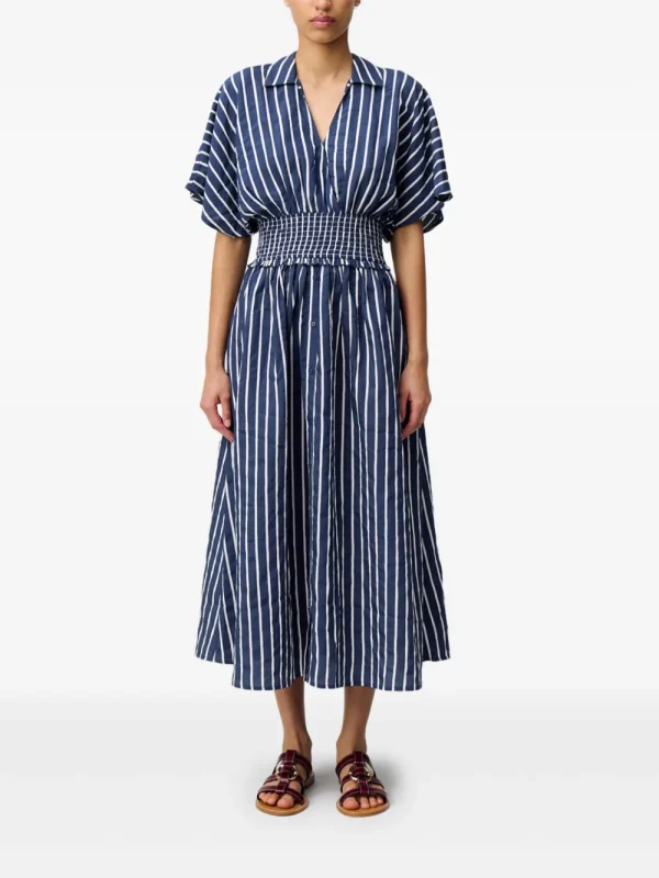 Striped Wrap Midi Dress - Image 3