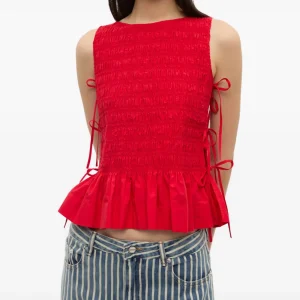 Chambray seersucker top