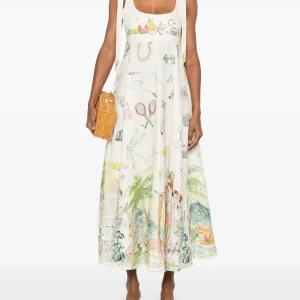 Graphic print midi dress