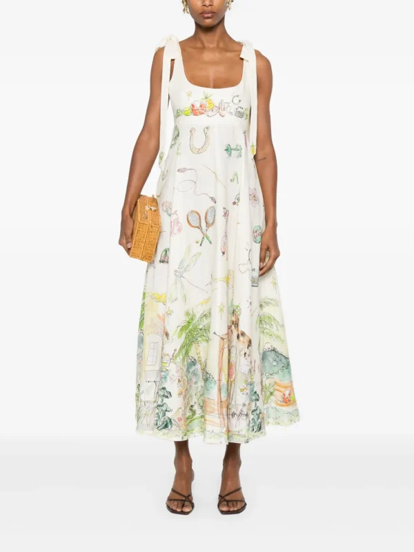 Graphic print midi dress